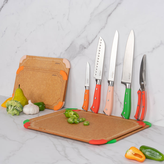 9 Piece CuttingWise Cutting Boards + Knife Set