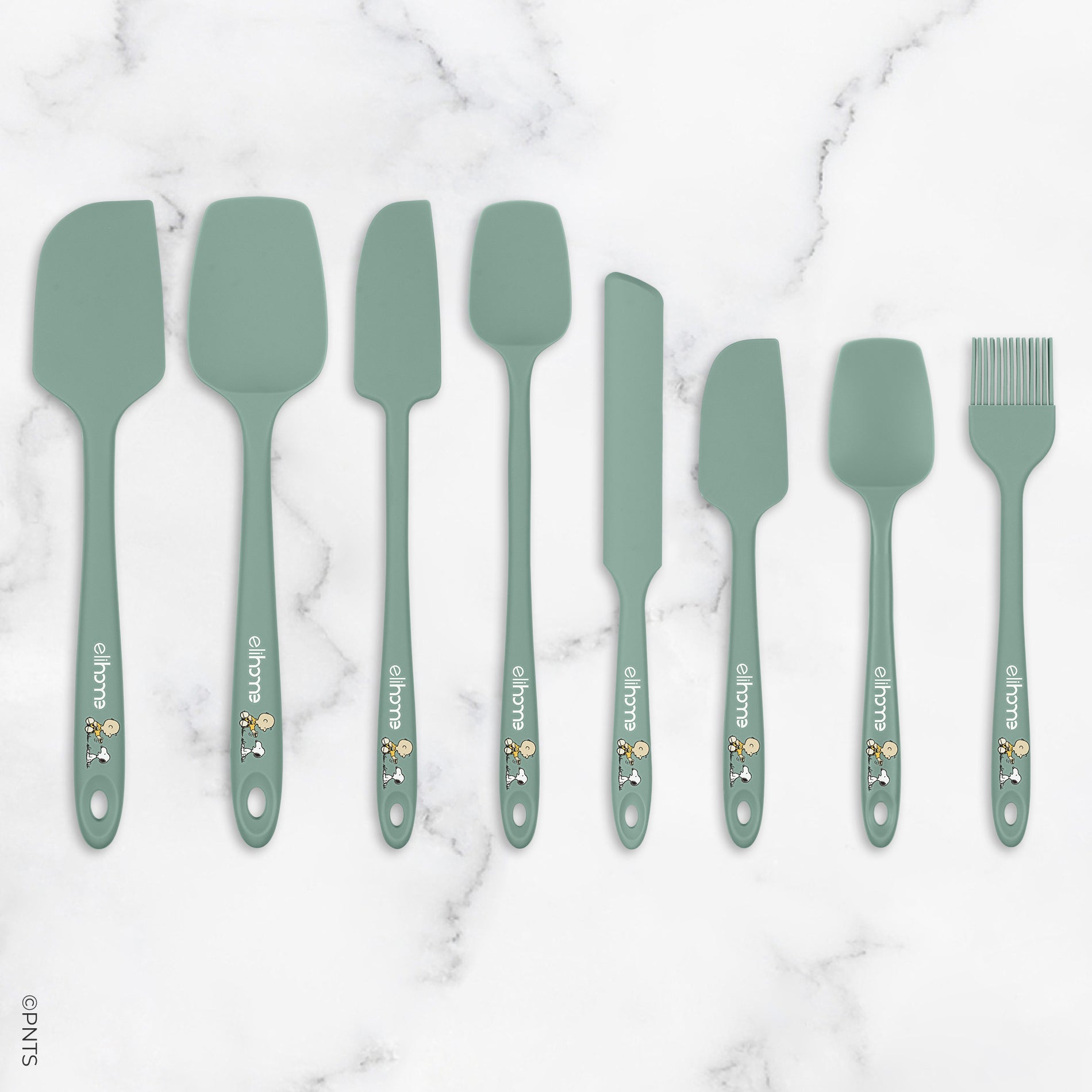 Elihome x Peanuts 8 Piece Silicone Spatula Set