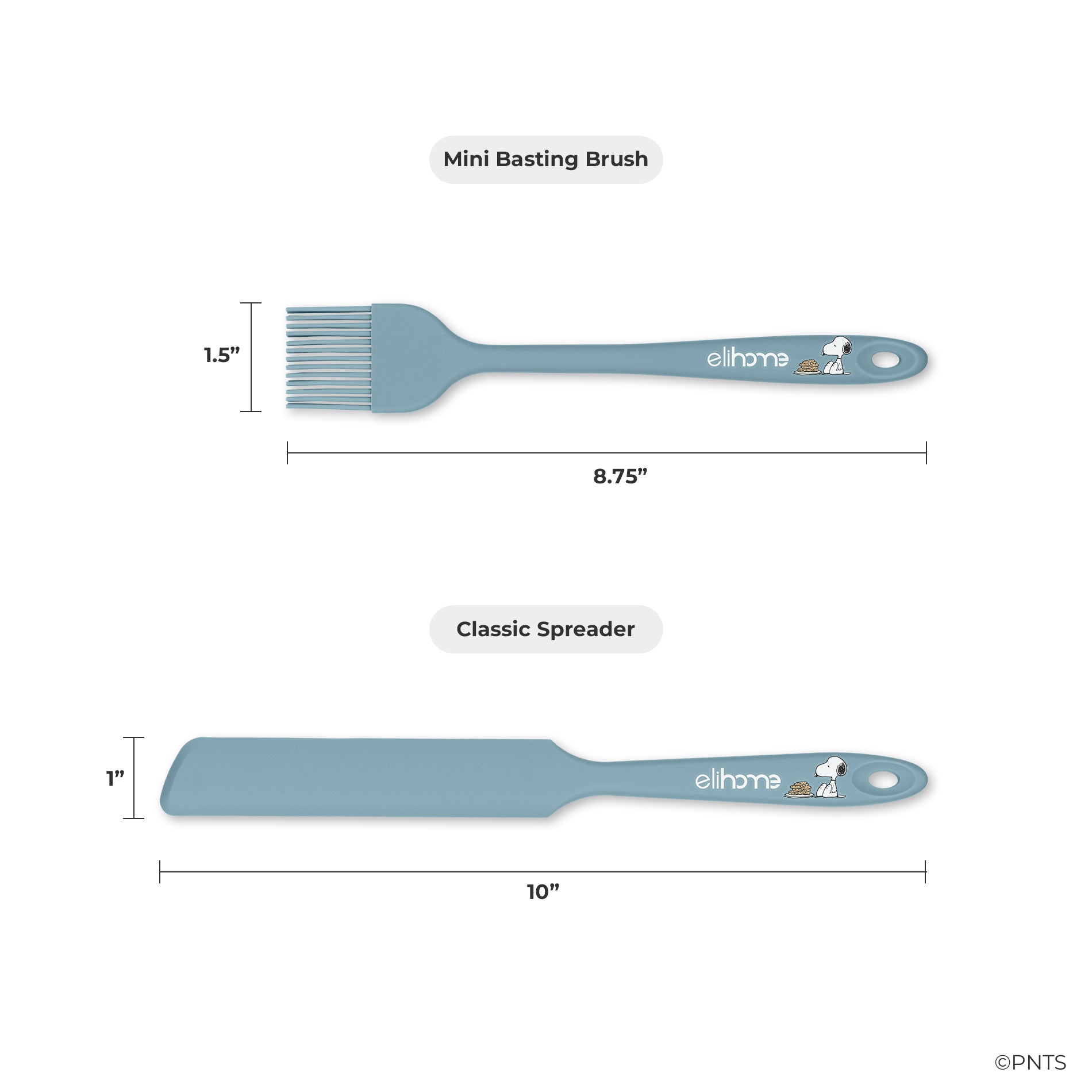 Elihome x Peanuts 8 Piece Silicone Spatula Set