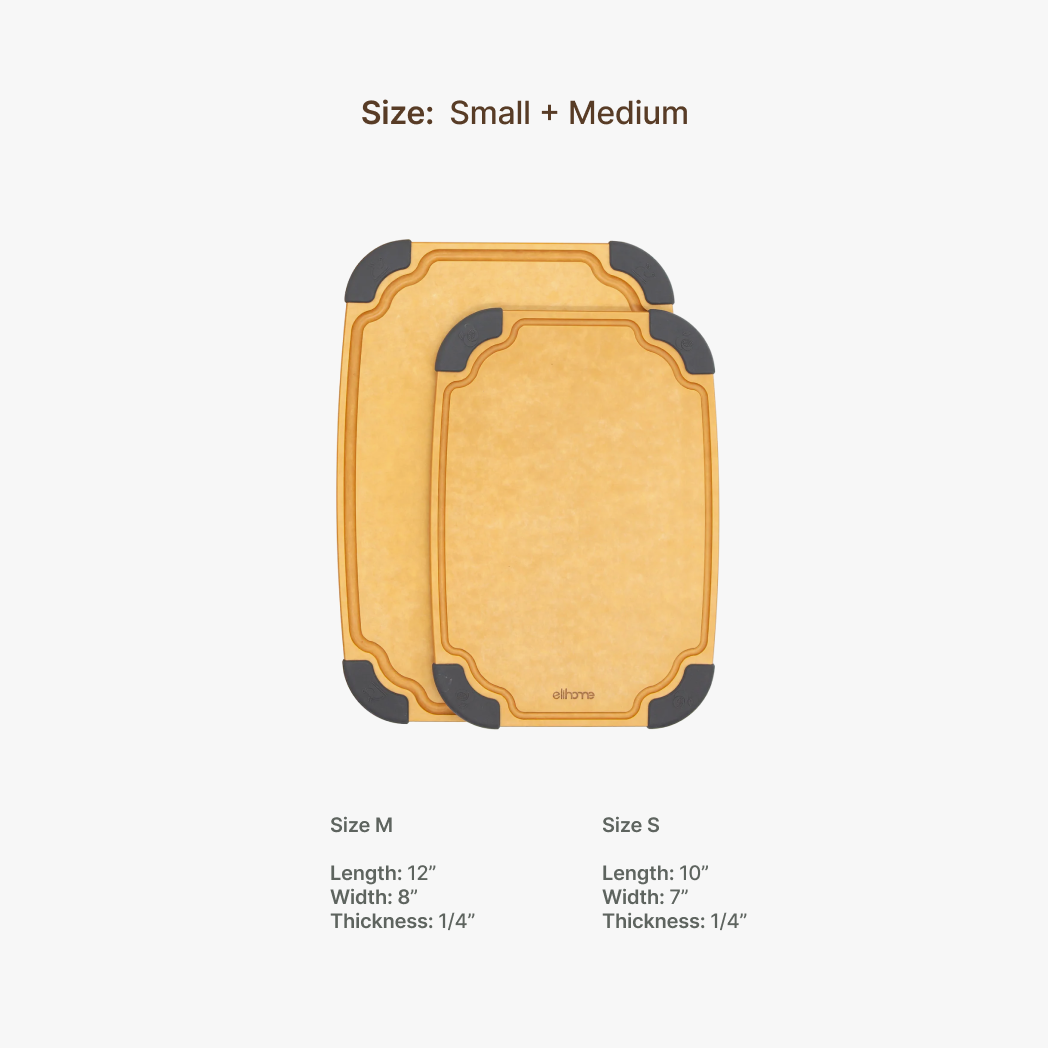 Elihome Essential Series 2-in-1 Cutting Board Set (S+M) - board dimensions