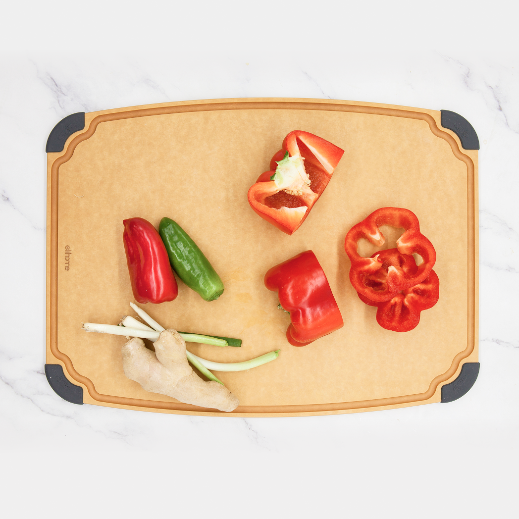 Elihome Essential Series X-Large Cutting Board in use on kitchen countertop