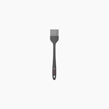 Elihome Mini Basting Pastry Brush in Dark Grey, 8.75 inches by 1.5 inches dual-bristle silicone brush with a reinforced core and ergonomic non-slip handle