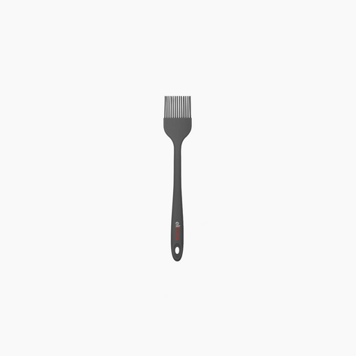 Elihome Mini Basting Pastry Brush in Dark Grey, 8.75 inches by 1.5 inches dual-bristle silicone brush with a reinforced core and ergonomic non-slip handle