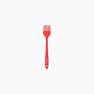 Elihome Mini Basting Pastry Brush in Red, 8.75 inches by 1.5 inches dual-bristle silicone brush with a reinforced core and ergonomic non-slip handle