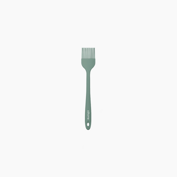 Elihome Mini Basting Pastry Brush in Sage Green, 8.75 inches by 1.5 inches dual-bristle silicone brush with a reinforced core and ergonomic non-slip handle