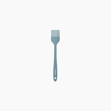 Elihome Mini Basting Pastry Brush in Teal Grey, 8.75 inches by 1.5 inches dual-bristle silicone brush with a reinforced core and ergonomic non-slip handle