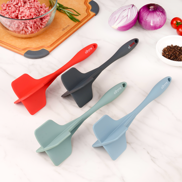 Elihome Classic Chopper shown in Red, Grey, Sage Green and Teal Grey