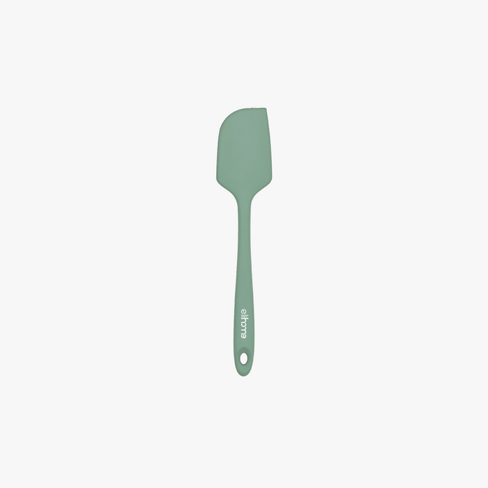 Elihome Classic Silicone Spatula in Sage Green, 11 inches by 2.2 inches with seamless one piece design, reinforced steel core and ergonomic non-slip handle