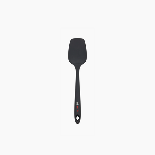 Elihome Classic Silicone Spoonula in Black, 11 inches by 2.4 inches with seamless one piece design, reinforced steel core and ergonomic non-slip handle