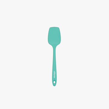 Elihome Classic Silicone Spoonula in Tiffany Blue, 11 inches by 2.4 inches with seamless one piece design, reinforced steel core and ergonomic non-slip handle