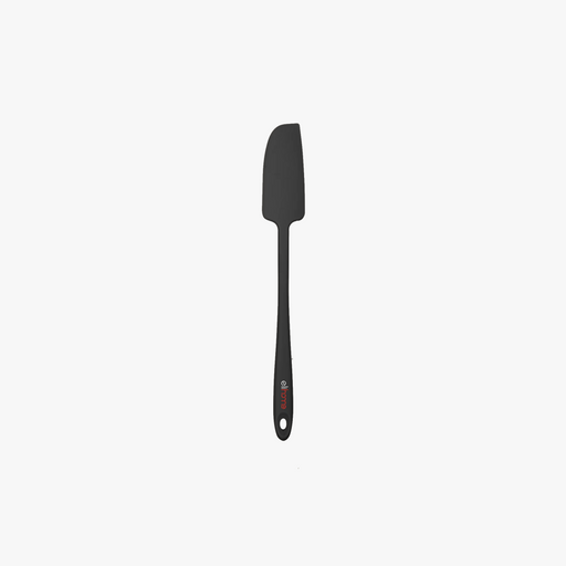 Elihome Skinny Slim Silicone Spatula in Black, 11 inches by 1.5 inches with seamless one piece design, reinforced steel core and ergonomic non-slip handle