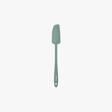 Elihome Skinny Slim Silicone Spatula in Sage Green, 11 inches by 1.5 inches with seamless one piece design, reinforced steel core and ergonomic non-slip handle