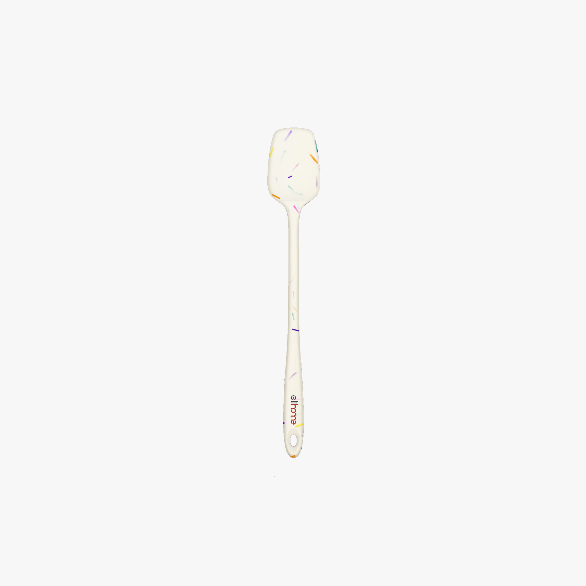 Elihome Skinny Slim Silicone Spoonula in Sprinkles, 11 inches by 1.5 inches with seamless one piece design, reinforced steel core and ergonomic non-slip handle
