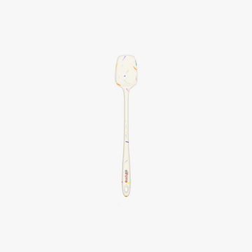 Elihome Skinny Slim Silicone Spoonula in Sprinkles, 11 inches by 1.5 inches with seamless one piece design, reinforced steel core and ergonomic non-slip handle