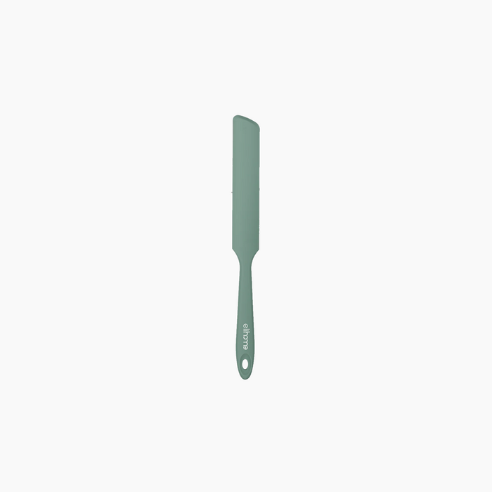 Elihome Premium Silicone Spreader in Sage Green, 10 inches by 1.1 inches with seamless one piece design, reinforced steel core and ergonomic non-slip handle