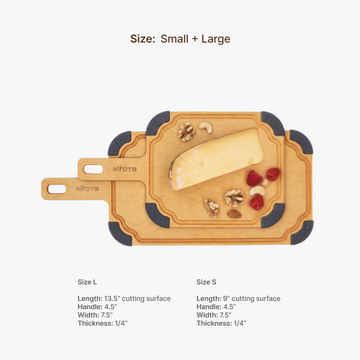Elihome Paddle Series 2-in-1 Set dimensions - Small 13.5" x 7.5", Large 18" x 7.5", 1/4" thick