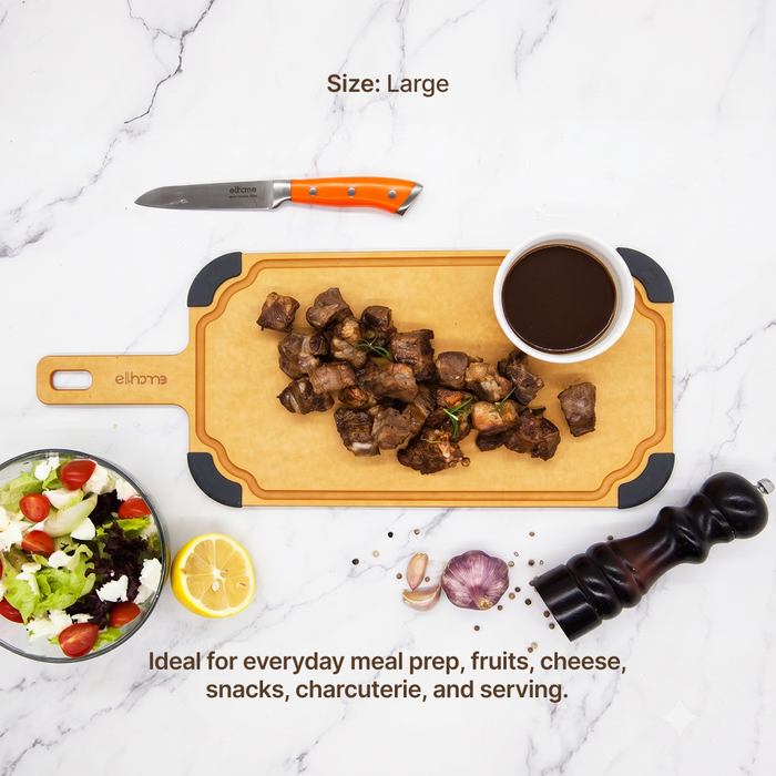 Large board in the Elihome Paddle Series 2-in-1 Set - ideal for everyday meal prep and serving