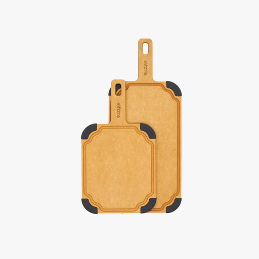Elihome Paddle Series Cutting and Serving Board 2-in-1 Set - Small and Large wood fiber paddle boards with handles