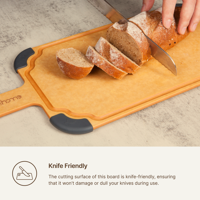Knife-friendly cutting surface that will not damage or dull knives - Elihome Paddle Series
