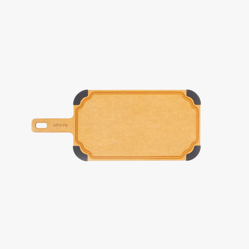 Elihome Paddle Series Cutting and Serving Board with Handle, Large 18" x 7.5" - wood fiber paddle board with juice groove and non-slip corners