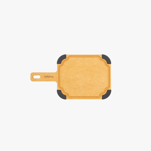 Elihome Paddle Series Cutting and Serving Board with Handle, Small - wood fiber paddle board with juice groove and non-slip corners