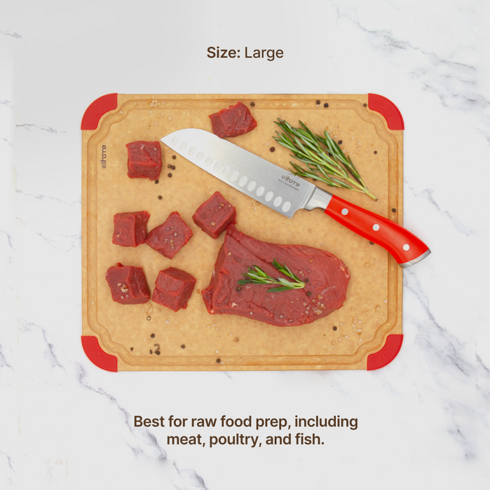 Large board in the Elihome Premium Series 4 Piece Set - best for raw food prep including meat, poultry, and fish