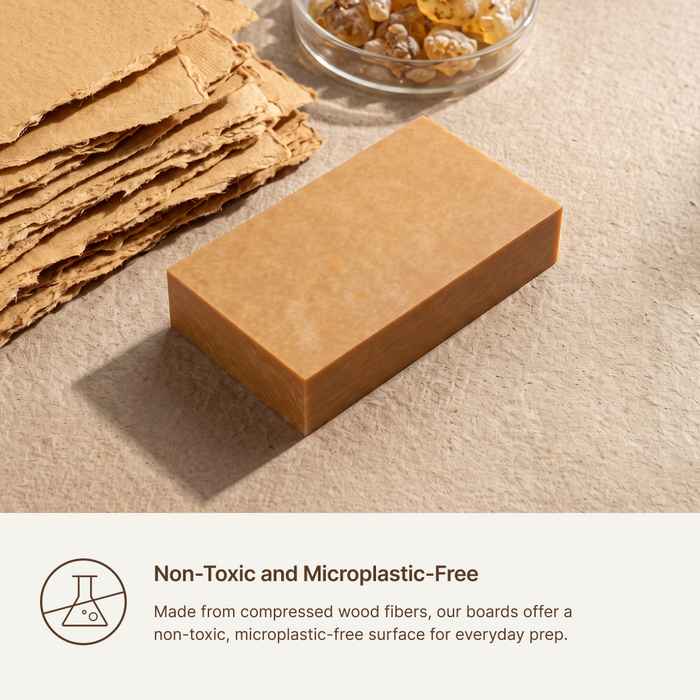 Elihome Premium Series cutting boards are non-toxic and microplastic-free - made from compressed wood fibers