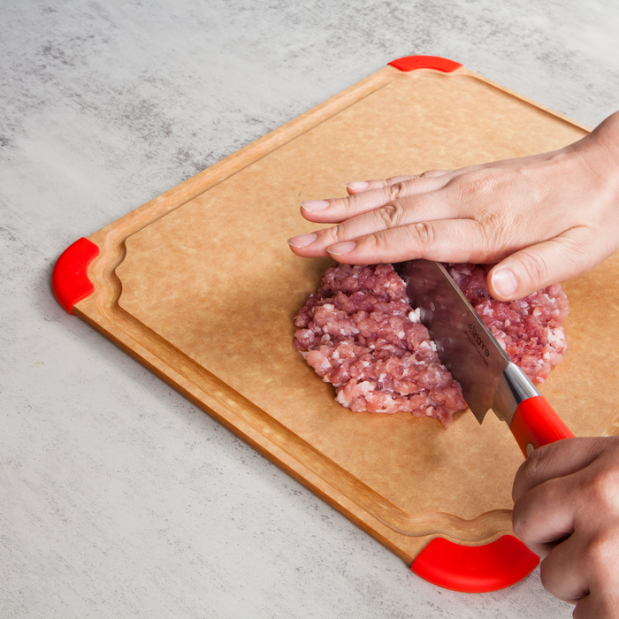 Preparing ground meat on Elihome Premium Series Large Cutting Board