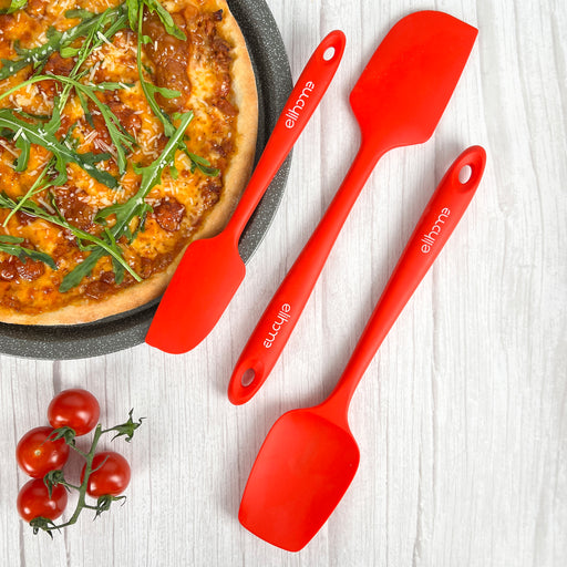 Red Silicone Spatula | 3 Piece Silicone Spatula | Elihome