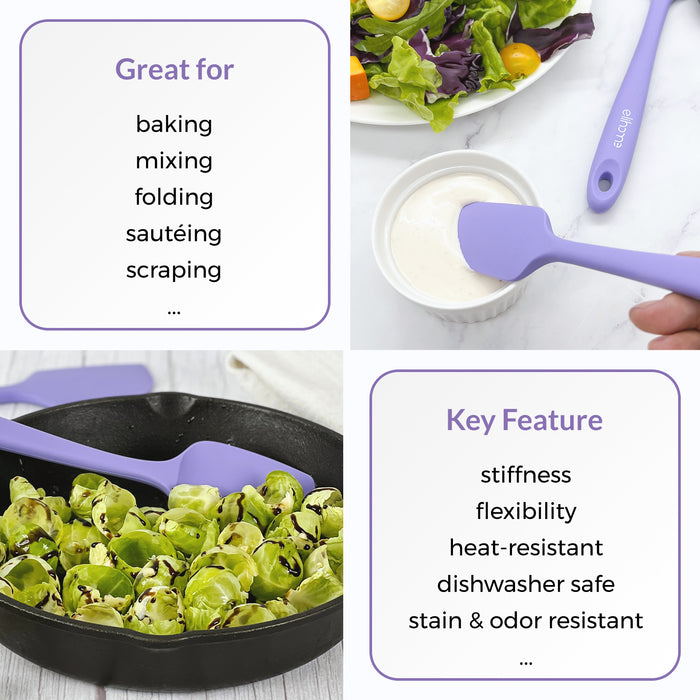 3 Piece Silicone Spatula | Purple Silicone Spatula | Elihome