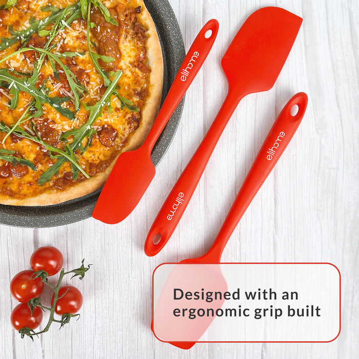 Red Silicone Spatula | 3 Piece Silicone Spatula | Elihome