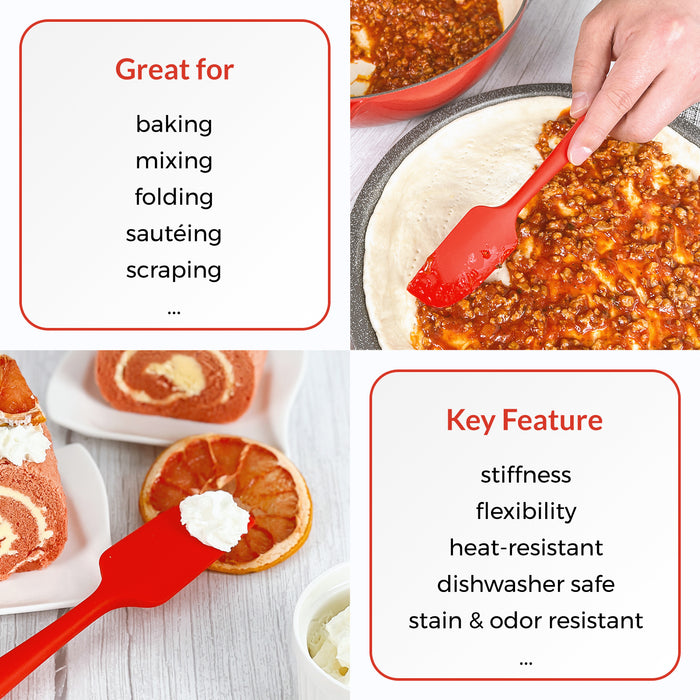 Red Silicone Spatula | 3 Piece Silicone Spatula | Elihome