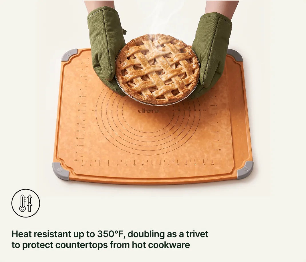 Heat resistant up to 350°F, doubling as a trivet to protect countertops from hot cookware