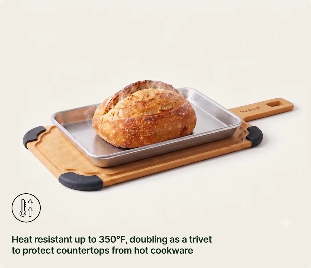 Heat resistant up to 350°F, doubling as a trivet to protect countertops from hot cookware